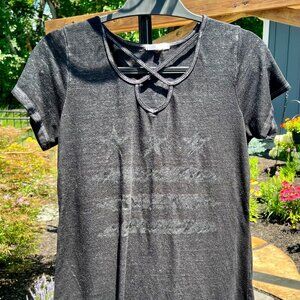 Maurices - Black t-shirt with USA flag style print - Women's US S